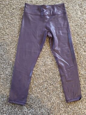 ZYIA Shimmer Plum Ankle Leggings Size 12